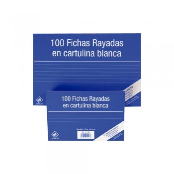 FICHAS DE CARTULINA  LISAS Y RAYADAS PARA FICHEROS