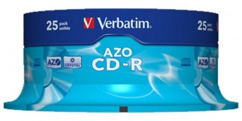 CD-R VERBATIM 700MB 80MIN 52X SUPER AZO SPINDLE 25UD
