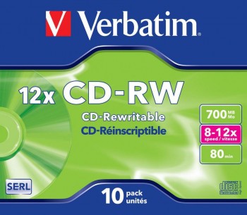 CD- RW VERBATIM  EN SPINDLE (TARRINA)