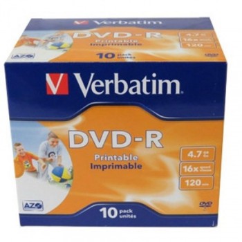 DVD-R WIDE INKJET 4,7GB 16X IMPRIMIBLE ADVANZED AZO VERBATIM